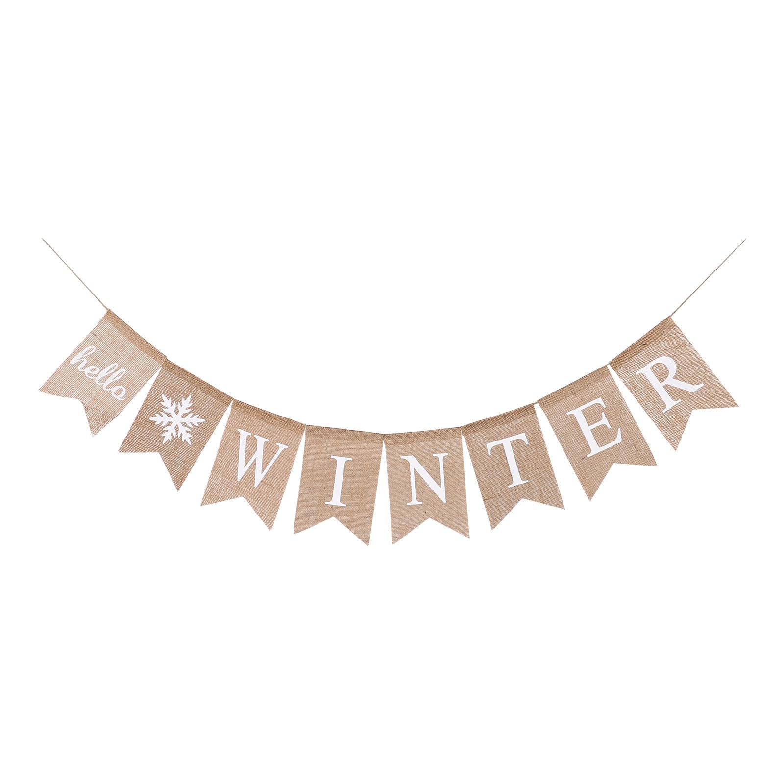 Amosfun Christmas Jute Banner Burlap Banner Christmas Party Hanging Garland Fireplace Seasonal Decoration Photo Props