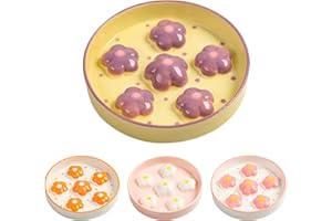 PTOBER Ceramic Cat Slow Feeder Bowl - Slow Feeding Cat Bowl Healthy Eating - Colorful Cute Maze Cat Food Plate - Fun Cat Puzzle Feeder Dish - Dishwasher Safe - 6.3''W x 1.2''H - 6 OZ - Light Purple Flower