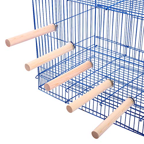 QBLEEV Bird Stands for Cage, Bird Perches for Parakeets, Cockatiel Wooden Parrot Stand Birdcage Wood Bar Perch- 5 Pack-5.9 inch Length- Diameter 0.7 inch-Bird Cage Not Include