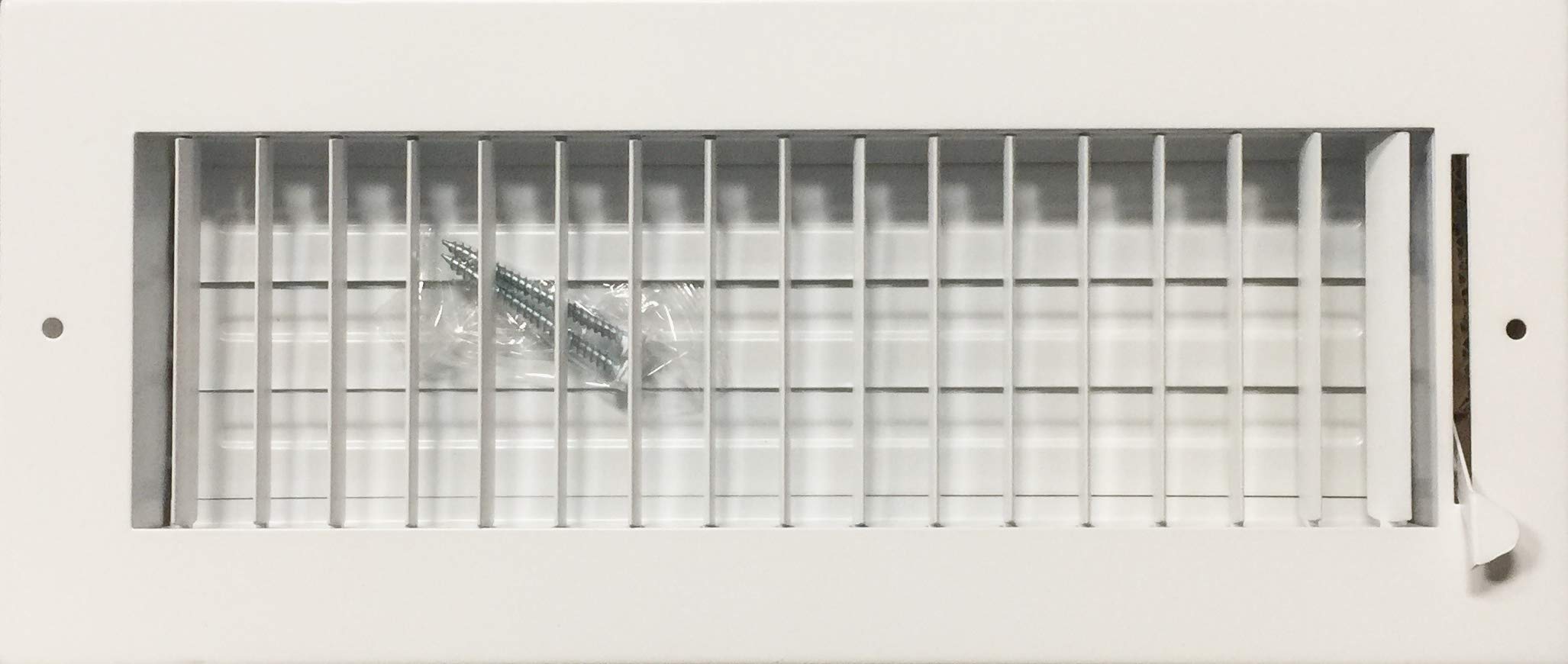Photo 1 of 12" x 4" Adjustable Blade Sidewall Ceiling Register Vent Cover Diffuser Heavy Duty Stamped Steel (Listed Size is for Duct Opening or Inside Measurement)