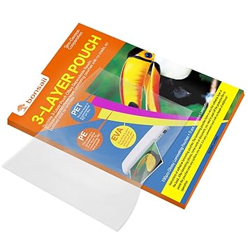 Bonsaii 100 Pack A4 Laminating Pouches 80 Micron, 3-layer Thermal