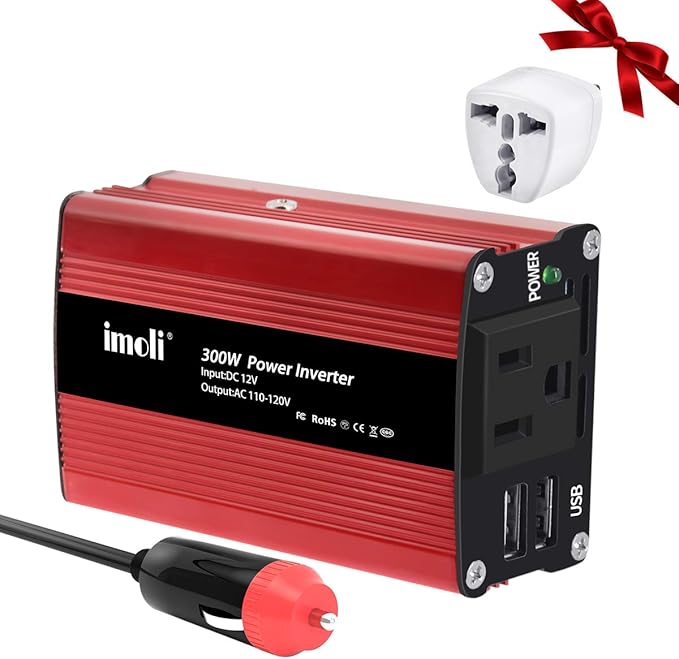 imoli 300W Inverter 12V DC to 110V AC Car Power Converter