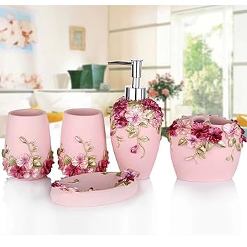 Amazon サニタリー5点セット ディスペンサー 歯ブラシスタンド 石鹸