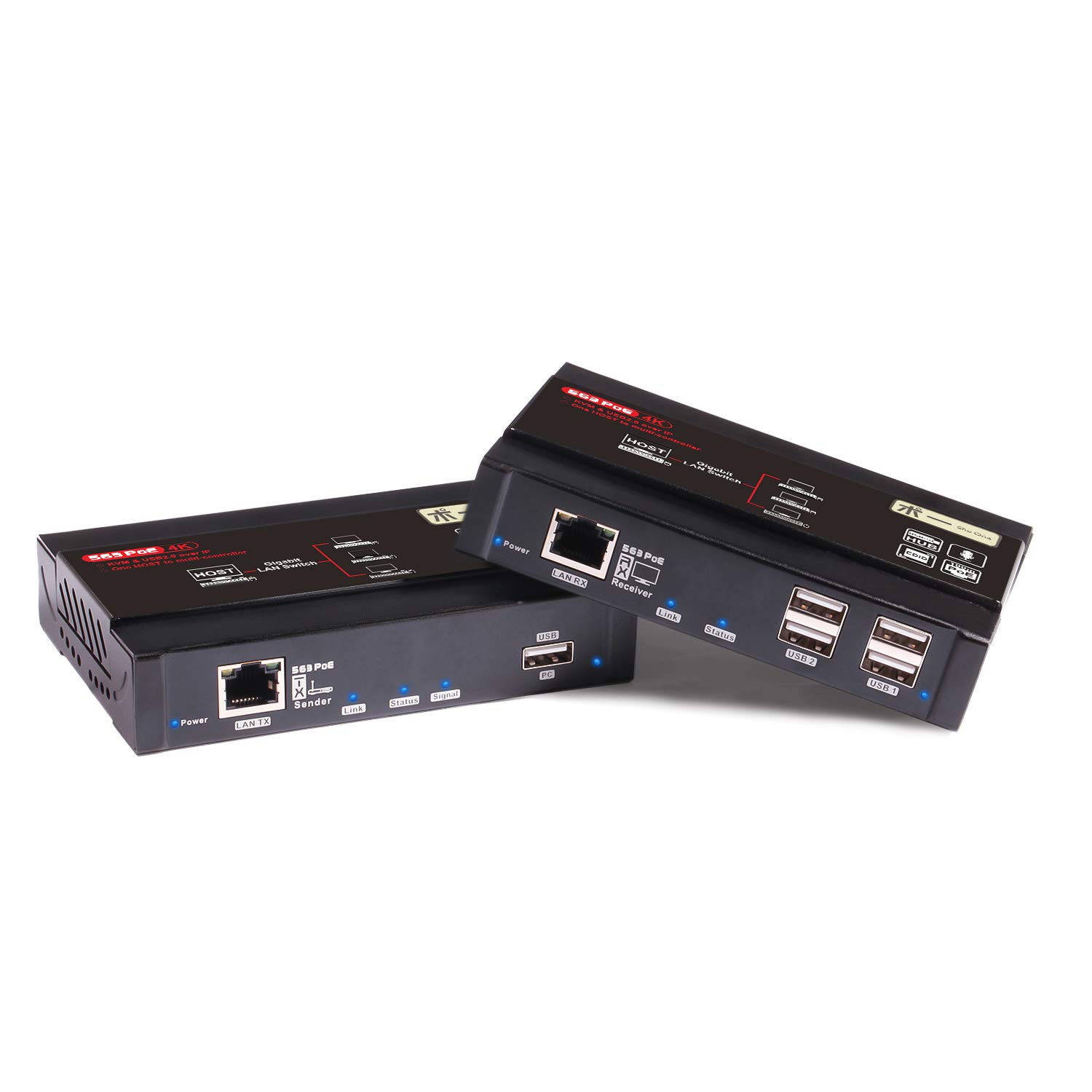 4k Hdmi Kvm Usb Extender Kvm Over Ip Cat5 Cat6 Cat5e Low Lentency For Edid Support Gigabit Poe Network Switch Support Of 4k 30hz Yuv 4 4 4 Video 5 1ch 7 1ch Dts Dolby Audio Up To 459ft Buy Online In Aruba At