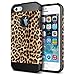 iPhone SE / 5S / 5 Case, LOEV Dual Layer Stylish Leopard Print Pattern Tough PC Armor Shockproof Rubber Bumper Cover Protection for Apple iPhone SE/iPhone 5S / iPhone 5 - Cheetah