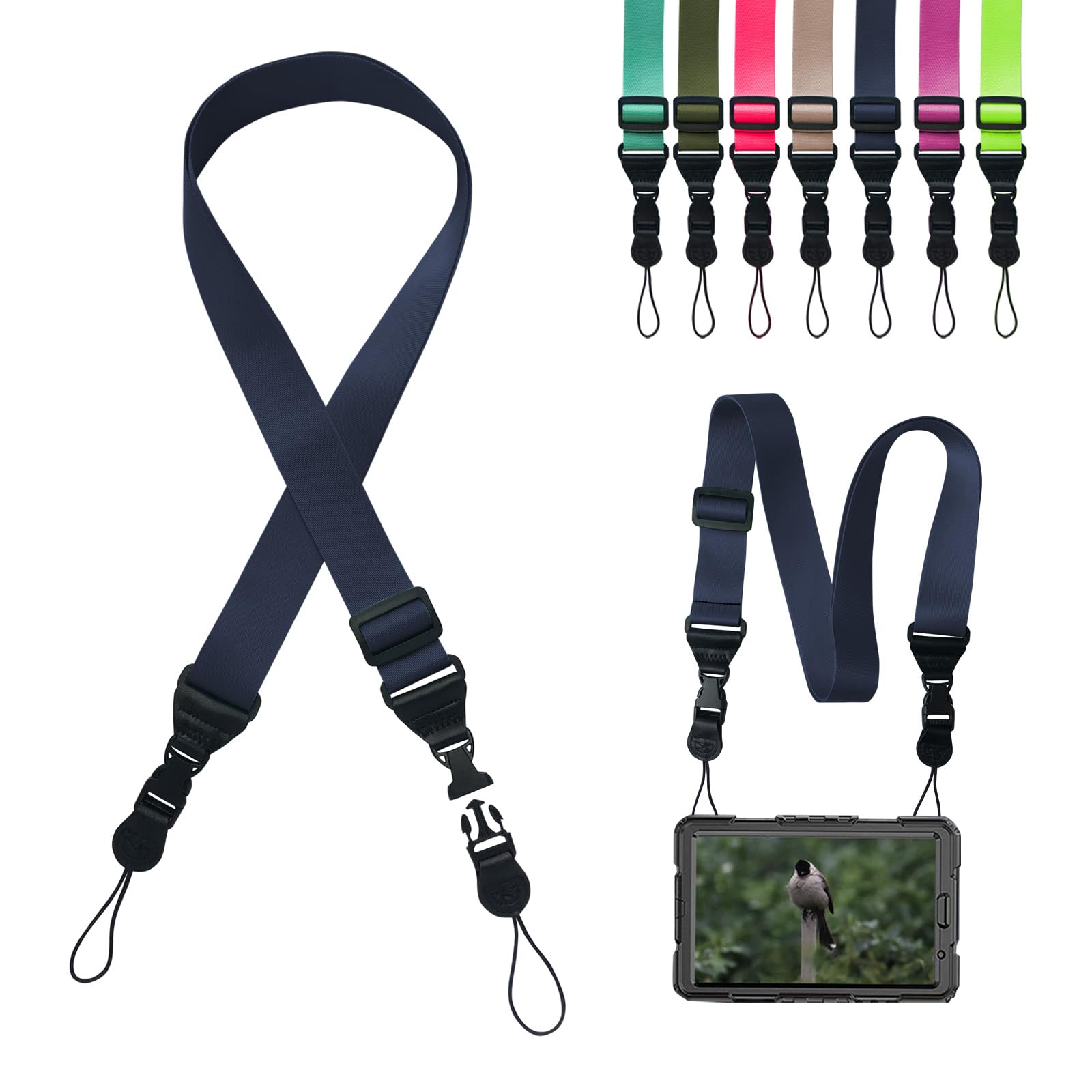 Photo 1 of Gowjaw Adjustable Shoulder Strap:Comfortable iPad Strap Nylon Neck Lanyard for iPad/Samsung Tablet Case,Camera Binocular Crossbody Laptop Luggage Bag(Royal Blue)