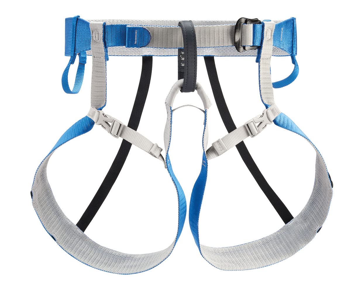 PETZL Unisex_Adult Tour Climbing Harness, Blue/Grey, S-M