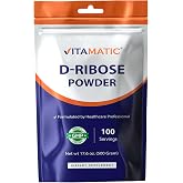 Vitamatic D-Ribose Powder 500g - 17.6 OZ (500 Gram) | Pure &amp; Unflavored | Non-GMO | Easy-Mix Dietary Supplement