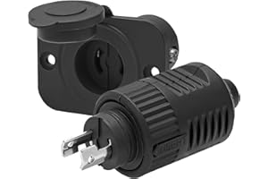 MOESTOONT 40A Trolling Motor Plug & Receptacle 12VBRS2 for 2 Wire 12V/24V/36V Charging/Downrigger/Trolling System