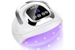 Wisdompark UV Nail Lamp 268W, UV Light for Gel Nails with 60pcs Beads, Professional LED Nail Lamp 4 Timers and Automatic Sensor Nail Dryer for Home Salon (Large)