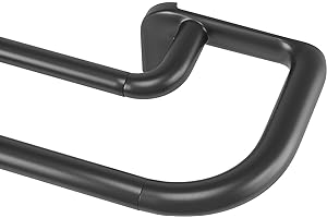 Umbra Twilight Double Curtain Rod Set – Wrap Around Design is Ideal for Blackout or Room Darkening Panels, 66-144 Inch, Black