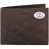 Zeppelin Products Inc. NCAA Auburn Tigers Brown Wrinkle Leather Bifold Concho Wallet, One Size,UAU-IWT1-WRNK-BRW