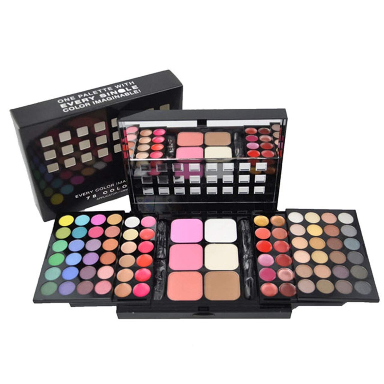 FantasyDay 78 Colours All In One Makeup Palette Kit - 48 Colours Highly Pigmented Nudes Matte Warm Natural Eyeshadow Pallet with 18 Lipstick, 6 Concealer, 3 Blusher, 3 Shading Powder