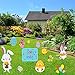 Supla 12 Pcs Assorted Easter Yard Signs Easter Yard Garden Stakes Bunny Chick Easter Egg Basket Tulip Butterfly Lawn Ornaments Yard Art with 14 Pcs Metal Stakes for Easter Spring Outdoor Decorations