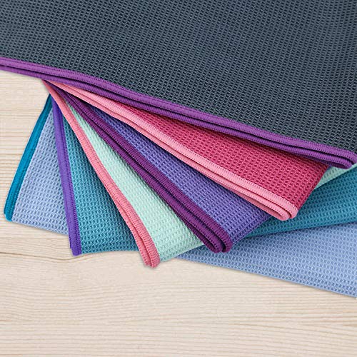 image for Heathyoga Non Slip Yoga Towel, Exclusive Corner Pockets Design, Microf