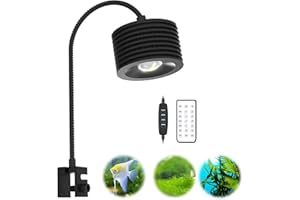 Lominie Full Spectrum Aquarium Light, 4 Channels Remote Control，Adjustable Gooseneck Freshwater Super Bright Fish Tank Light for Planted Nano Freshwater Aquarium Tank (A20 16W Freshwater