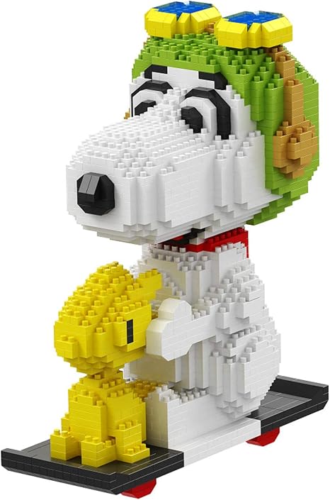 Amazon Co Jp ナノマイクロブロックダイヤモンドミニ漫画スヌーピービルディングブロック 3dパズル大人の子供のためのdiy教育玩具ギフト スクータースヌーピー ホーム キッチン