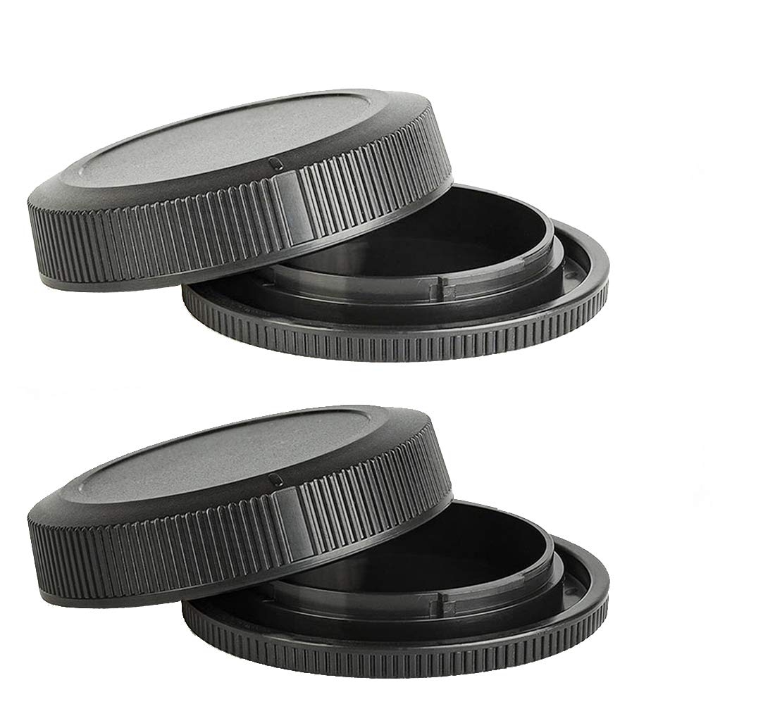 RF Rear Lens Cap & Body Cap Compatible for Canon EOS R R6 R5 R10 R50 RP w/ RF Mount (2+2 Pack)