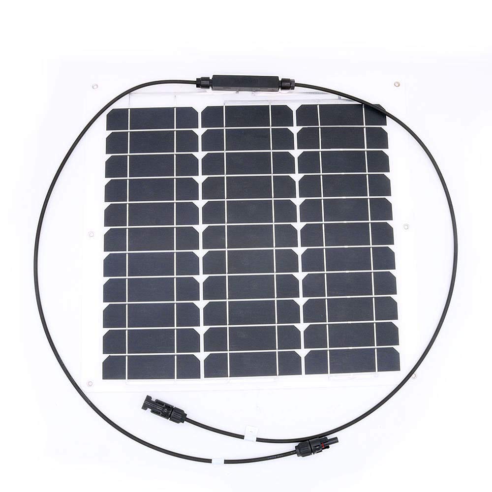 NUZAMAS 40W 12V Solar Panel Charger Cell Ultra Thin Flexible with Solar Connector Charging for RV Boat Cabin Tent Car(Compatibility with 18V and Below Devices)