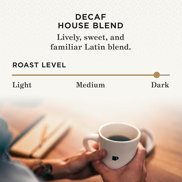 PEET’S COFFEE, DARK ROAST DECAF SINGLE SERVE COFFEE PODS – DECAF HOUSE BLEND 32 COUNT (1 BOX OF 32 PODS)