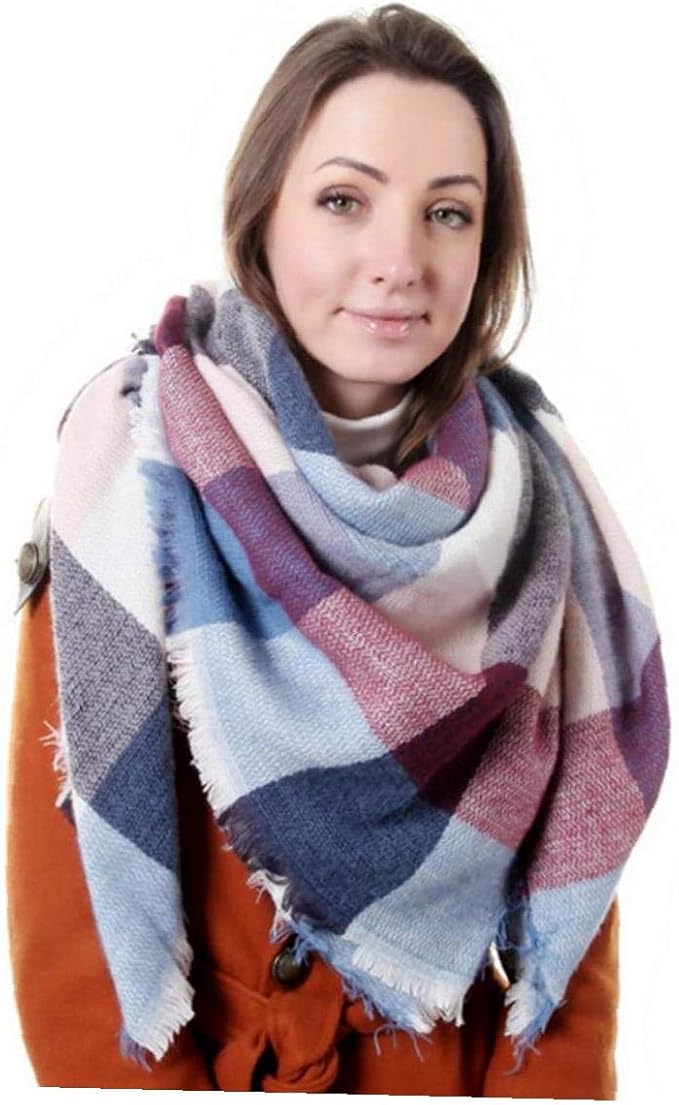 Lankater Weichen Tuch-platz-schal Wraps Farbabstimmung Plaid Druck