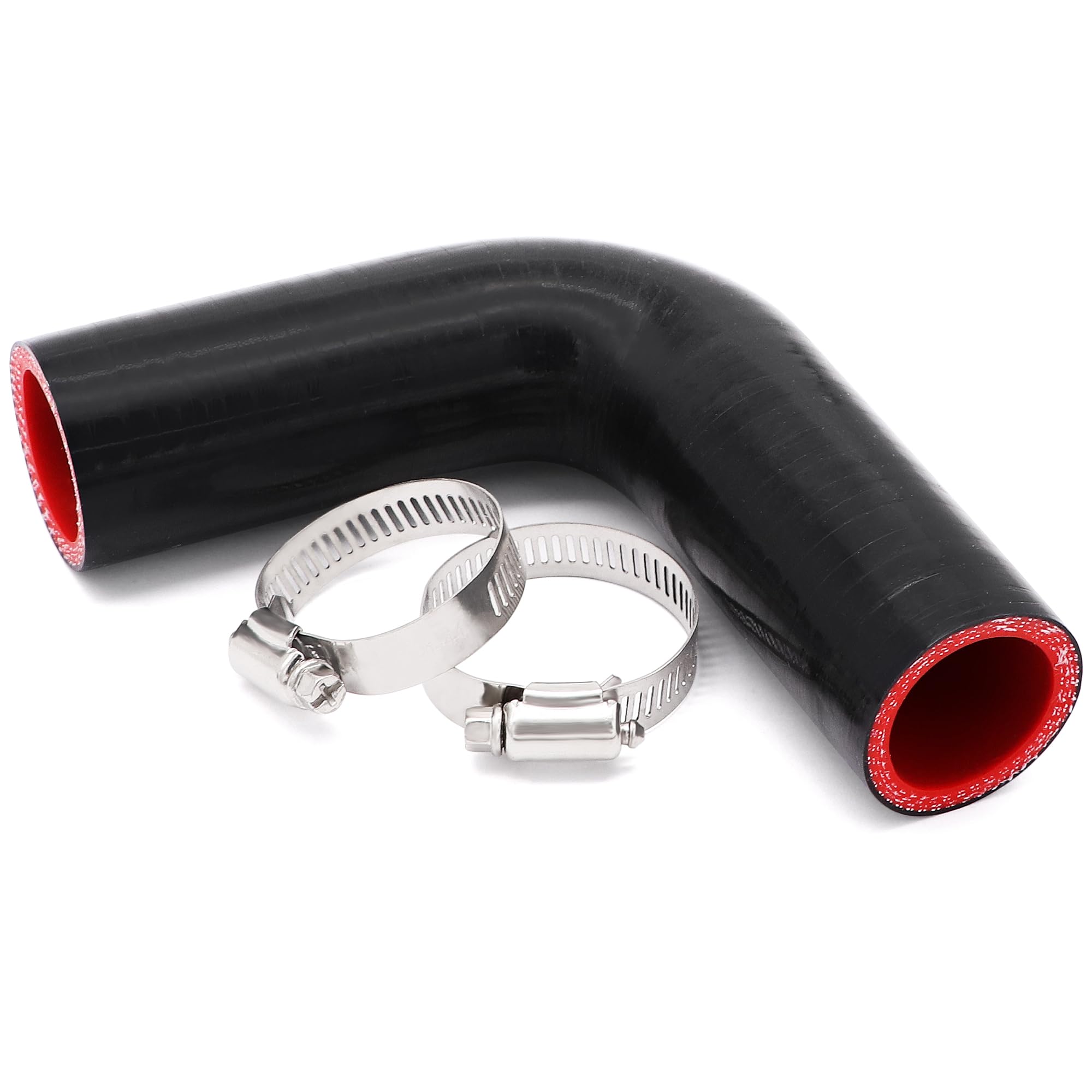 Photo 1 of 1-1/4 inch 90 Degree Radiator Hose Rubber Elbow 4-Ply with 2PCS Stainless Steel T-Bolt Clamp for Turbo/Intercooler/Intake Piping