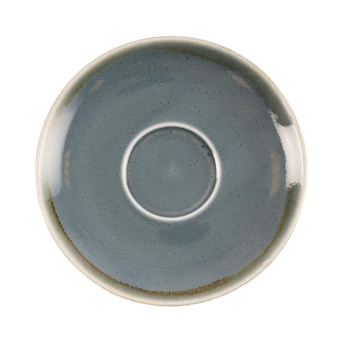 Olympia Kiln Cappuccino Saucers Ocean 140mm - Dishwasher and Microwave Safe Porcelain Saucers for Cafés, Restaurants and Home Use - Pack of 6