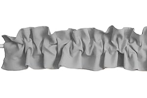 Zen Creative Designs Solid Poplin Sleeve Topper Window Valance Top Bottom Ruffle Home Décor Bedroom Nursery Kitchen Window (58" Wide x 5" Tall, Silver)