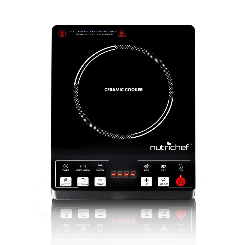 NutriChef Countertop Burner, Infrared Cooktop, Ceramic Cookware