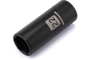 MIXPOWER 1/2-Inch Drive Deep Impact Socket, 22mm, CR-V, Metric, 6 Point, Deep