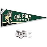 College Flags & Banners Co. Cal Poly Mustangs Pennant Flag and Wall Tack Mount Pads