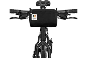 Oso Supply Co - Bike Handlebar Bag – Waxed Canvas Exterior with Quick-Access Waterproof Zipper, Side Mesh Pockets and Spacious Storage – Ideal for Cycling, Commuting and Adventure Rides (Black)
