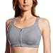 Playtex Women's Play Zip Hooray Wire-Free Racerback Sports Bra, Soft Heather Grey/Black, X-Large