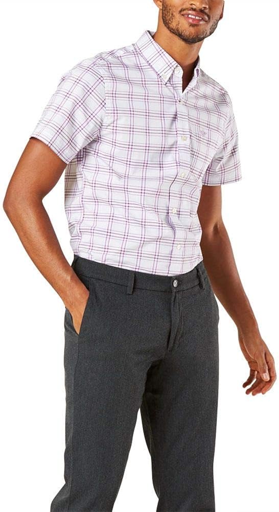 Dockers Men's Short-Sleeve Button-Down Comfort Flex Shirt-Plaid at  Men’s Clothing store