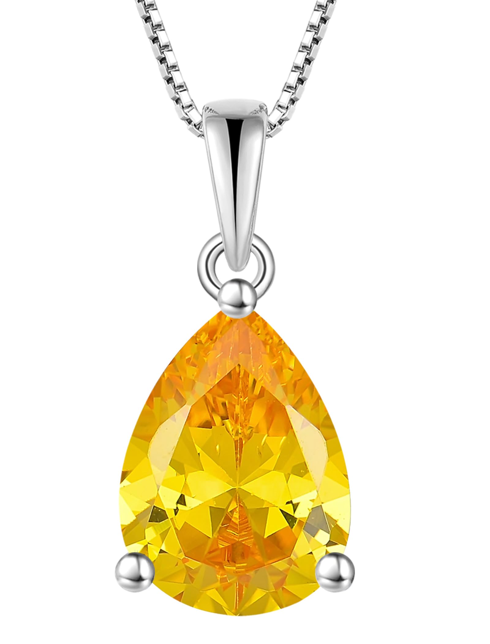 YL Teardrop Necklace 925 Sterling Silver Solitaire