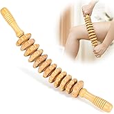 RACOC Curved Wood Therapy Massage Roller Tools,Wooden Lymphatic Drainage Massager,Cellulite Massage Tool & Muscle Roller Stick for Cellulite Reduction,Muscle Tension and Body Shaping