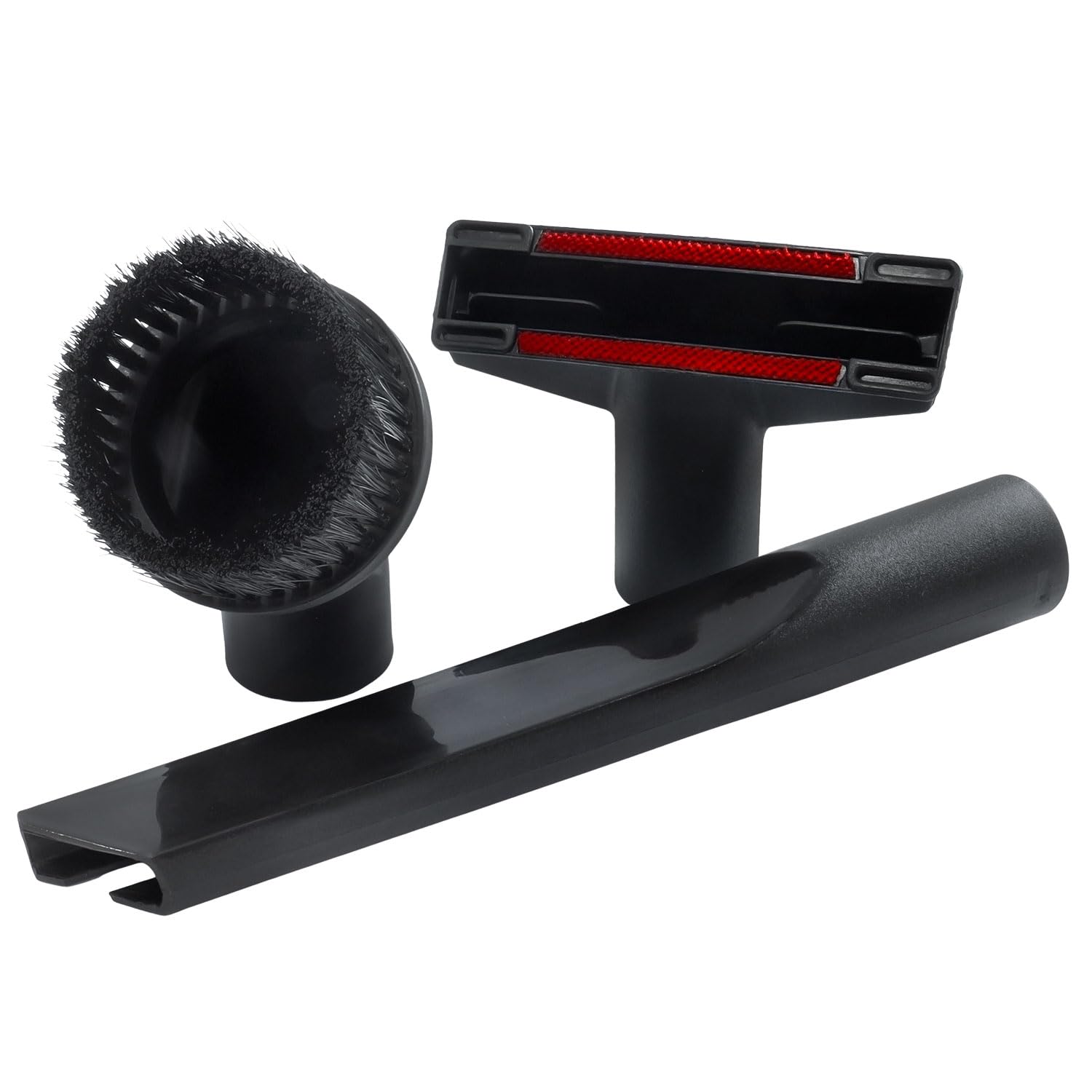 Paxanpax 69-UN-90 with Crevice and Upholstery Dusting Brush Universal Vacuum Cleaner Plastic Tool Accessory Kit, 32 mm, Black