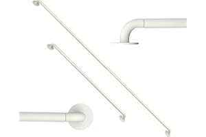 ARNORX French Door Curtain Rods - 2 Pack, Adjustable 16-28 Inch, No Drill Adhesive or Screw Mount, White, 3/8" Diameter for sheers & Tiers, Wrap Around Finial