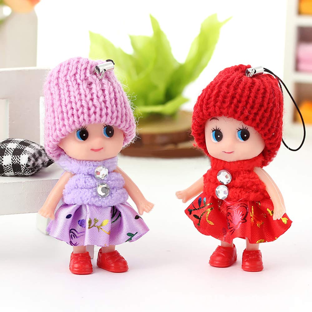 baby girls and little dolls