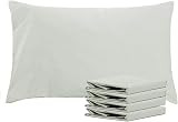 NTBAY 4 Pack 100% Brushed Microfiber Pillowcases 50x75 cm Light Grey