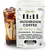 OhmYes Mocha Mushroom Coffee with Pure Cacao | Organic 11 Mushroom Adaptogen Blend (Lions Mane, Reishi, Chaga, Cordyceps) | Premium Chocolate Dark Roast Instant Coffee | Unsweetened | 7oz