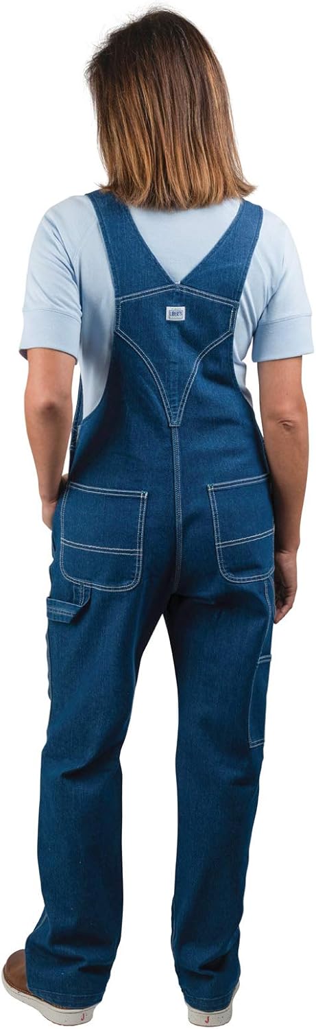 Liberty womens Washed Denim Bib Overalls: Clothing