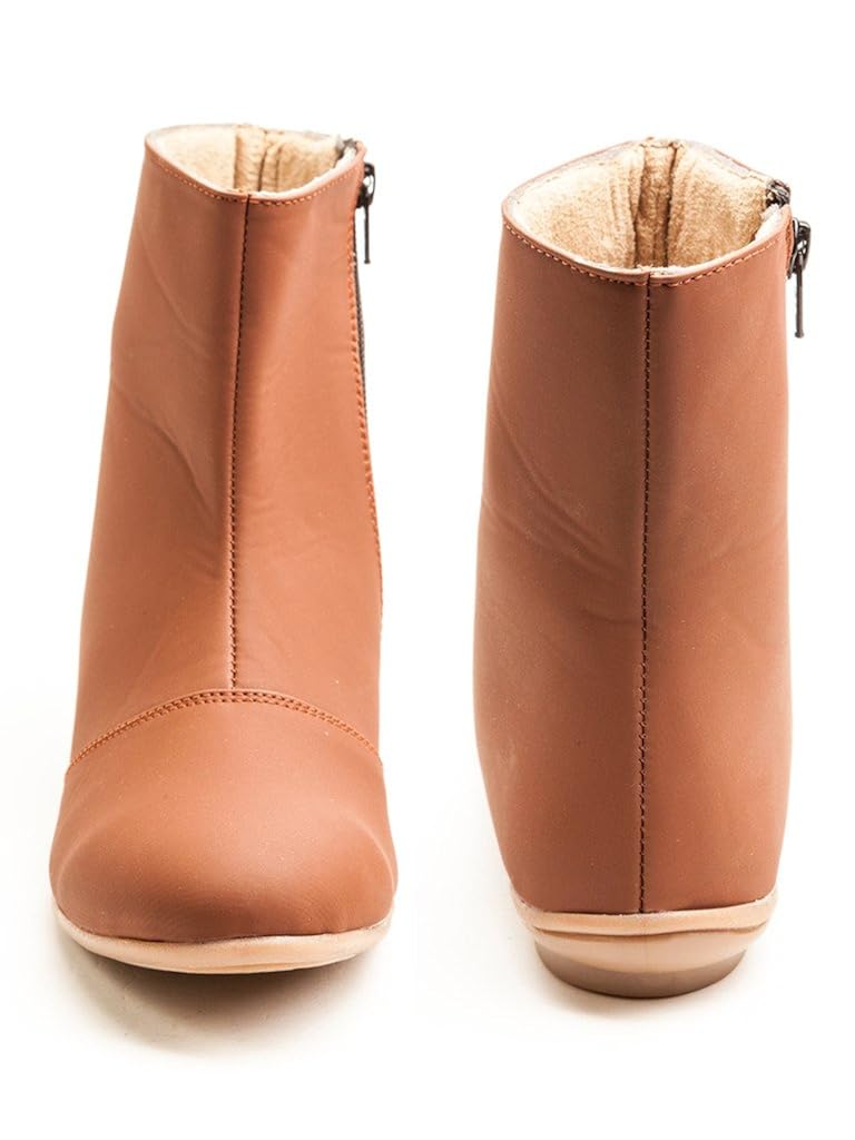 marc loire women's awesome wholesome tan flat casual zipper boots 36 eu