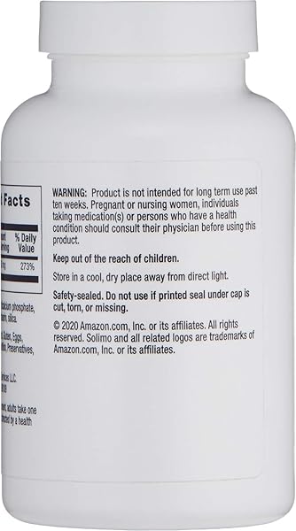 AMAZON BRAND – SOLIMO ZINC 30MG, UNFLAVORED, 300 TABLETS, TEN MONTH SUPPLY