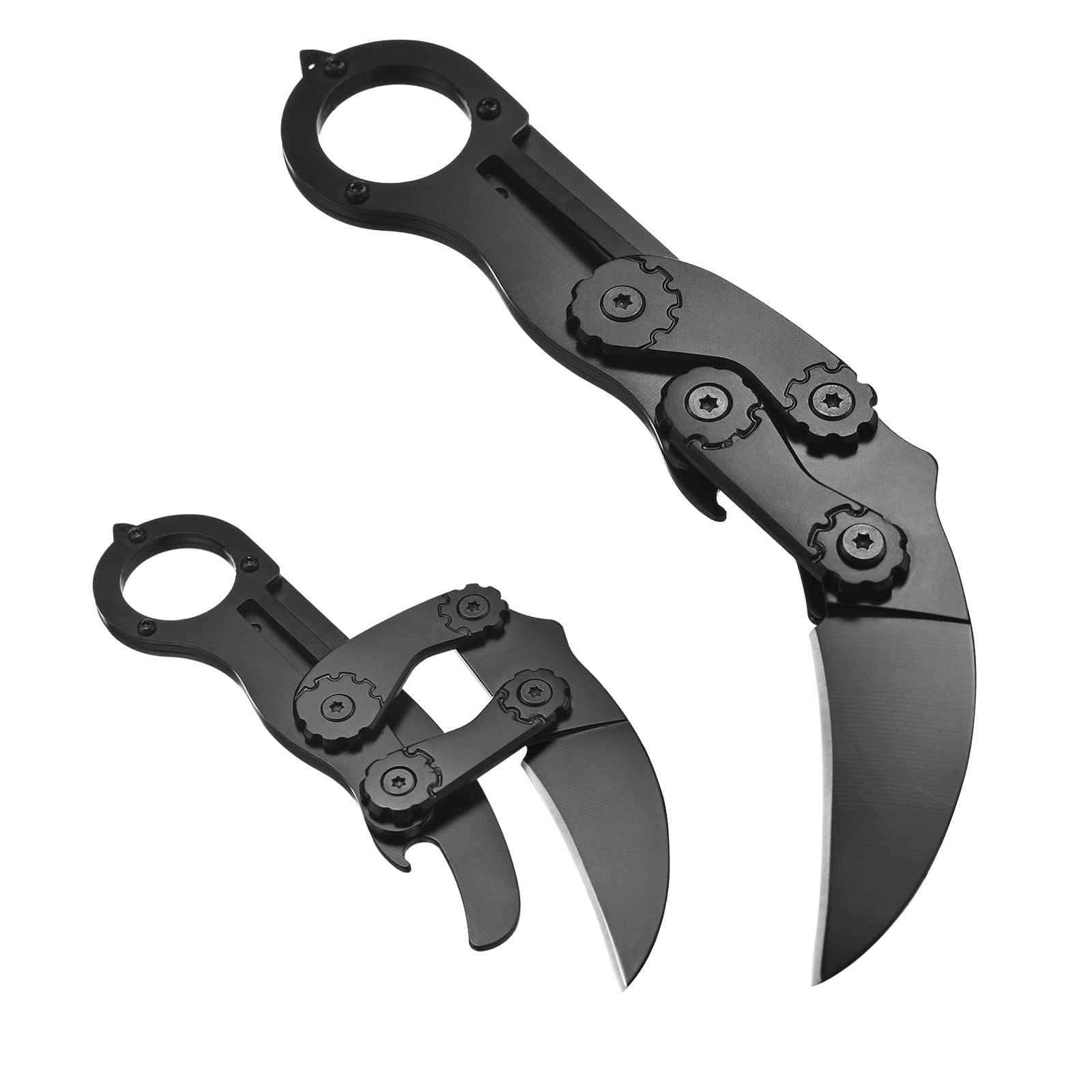 Photo 1 of Promithi Folding Morphing Knife, Retractable Pocket Outdoor Jungle Hunting Camping Survival Working Knife, EDC Multi-Function Tool, with Bottle Opener and Glass Breaker