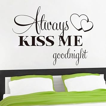 Amazon Com Kiss Me Good Night Wall Decal Quote Bedroom