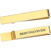 Liliaafar Tie Clips for Men Stainless Steel Tie Bars with Gift Box | Personalized Tie Clips, Best Dad Ever, Gold Tie Bar Gifts for Father's Day, Christmas, Weddings, Birthdays, Anniversaries