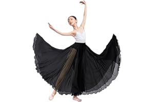 Z&X Gradient Color Sheer Long Flowy Wrap Skirt Ballet Lyrical Dance Costumes for Girls Ballerinas Performance