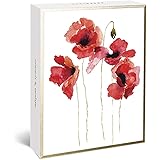 Graphique Blank Greeting Cards - Assorted Watercolor Flowers - 4 Designs Perfect for Mothers Day, Thank Yous, and More - 20 G