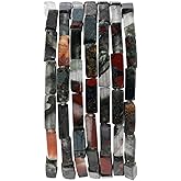 Natural Bloodstone Rectangle Tube Beads 4x13mm 38cm/str Loose Semi Gemstone Stone Beads for Making Bracelets Necklace Earrings